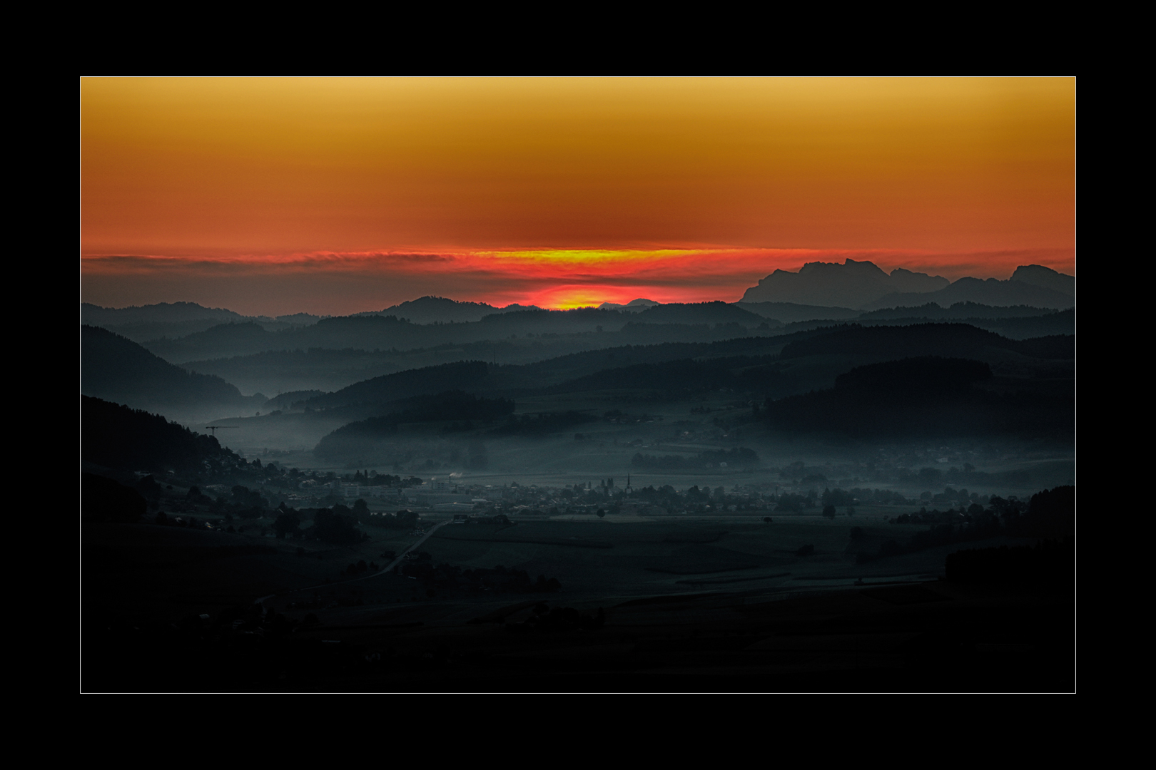 Sonnenaufgang über dem Emmental