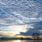 Sonnenaufgang über dem Hochwasser