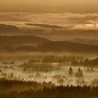 Sonnenaufgang über dem Moldaustausee