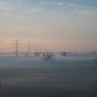 Sonnenaufgang über dem Naturschutzgebiet "Elzwiesen" bei Rust