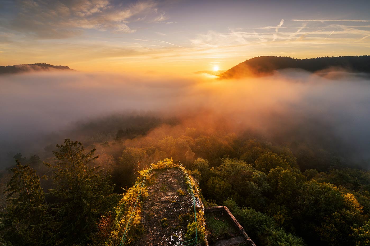 Sonnenaufgang über dem Pfälzerwald