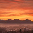 Sonnenaufgang über dem Siebengebirge