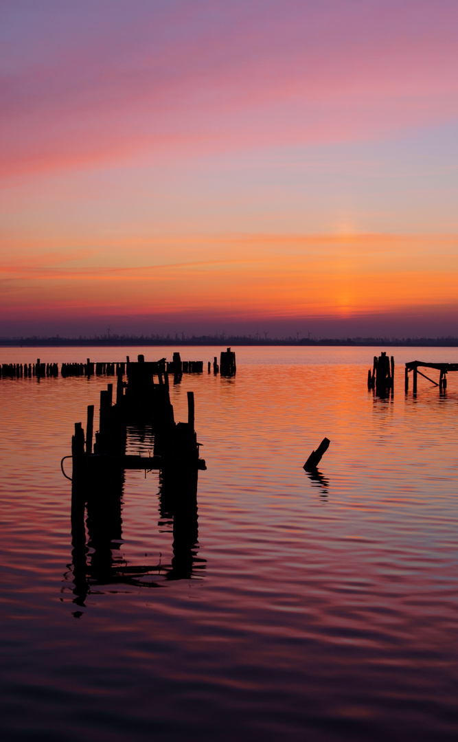 Sonnenaufgang über dem Strelasund