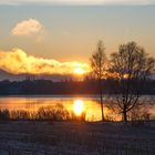 Sonnenaufgang über dem Tachinger See 