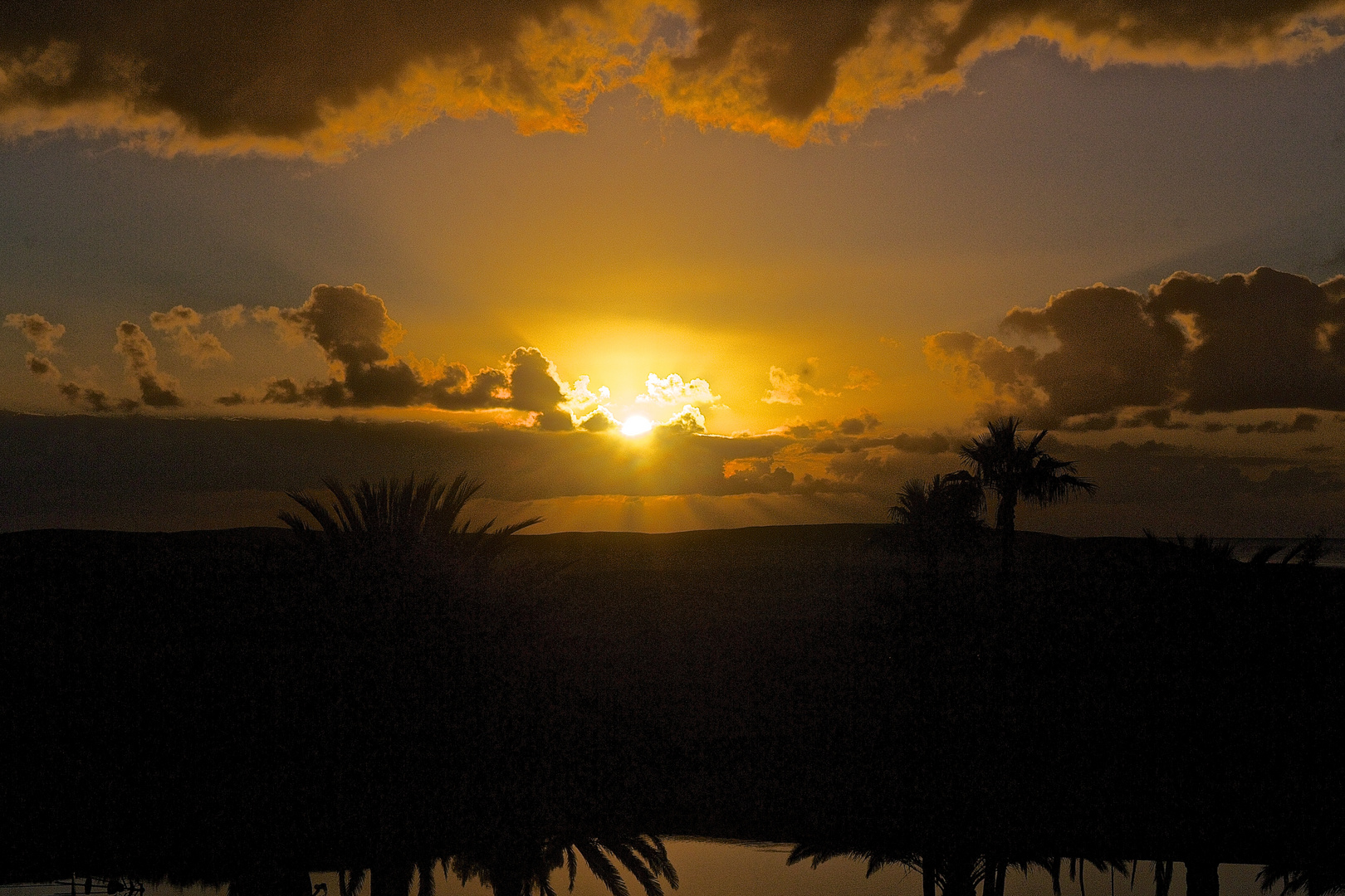 Sonnenaufgang über den Dünen von Maspalomas