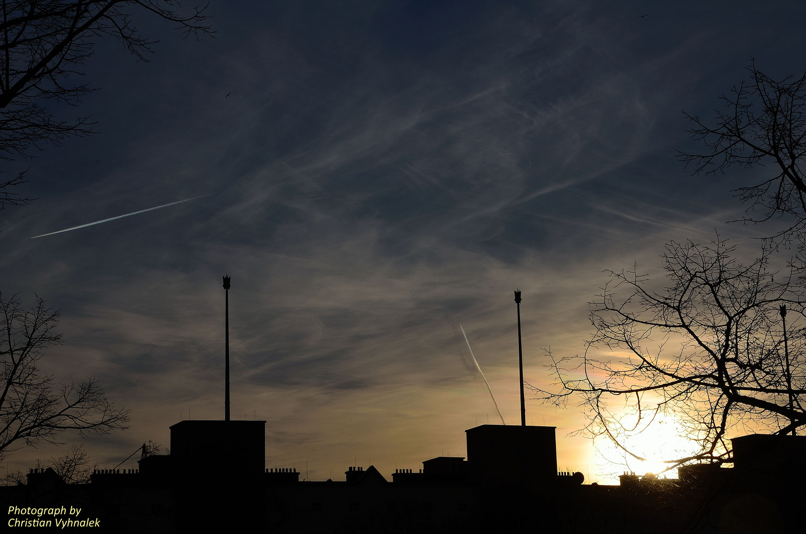 Sonnenaufgang über den Karl Marx Hof in Wien