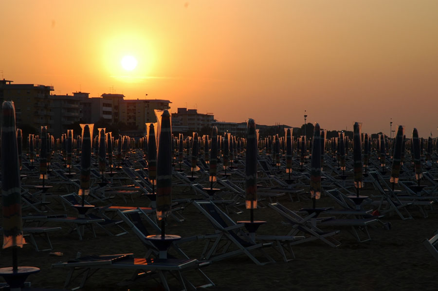 Sonnenaufgang über den Strand von Bibione