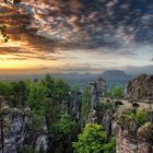 Sonnenaufgang über der Bastei