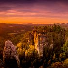 Sonnenaufgang über der Bastei in Rathen