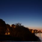 Sonnenaufgang über der Elbe in Magdeburg