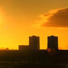 Sonnenaufgang über der Großstadt