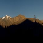 Sonnenaufgang über der Klosteranlage von Muktinath