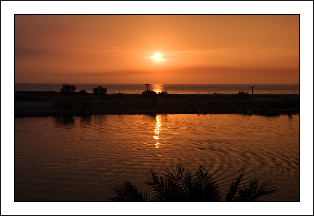 Sonnenaufgang über der Lagune von St. Cyprien