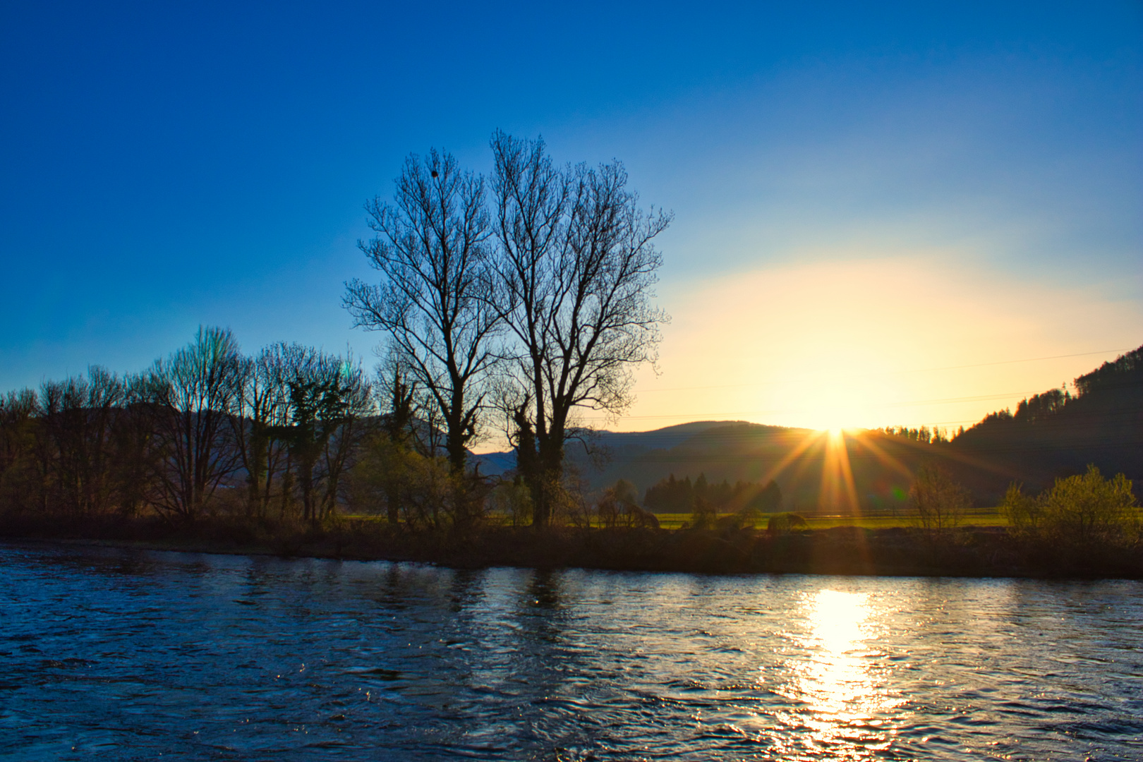 Sonnenaufgang über der Mur