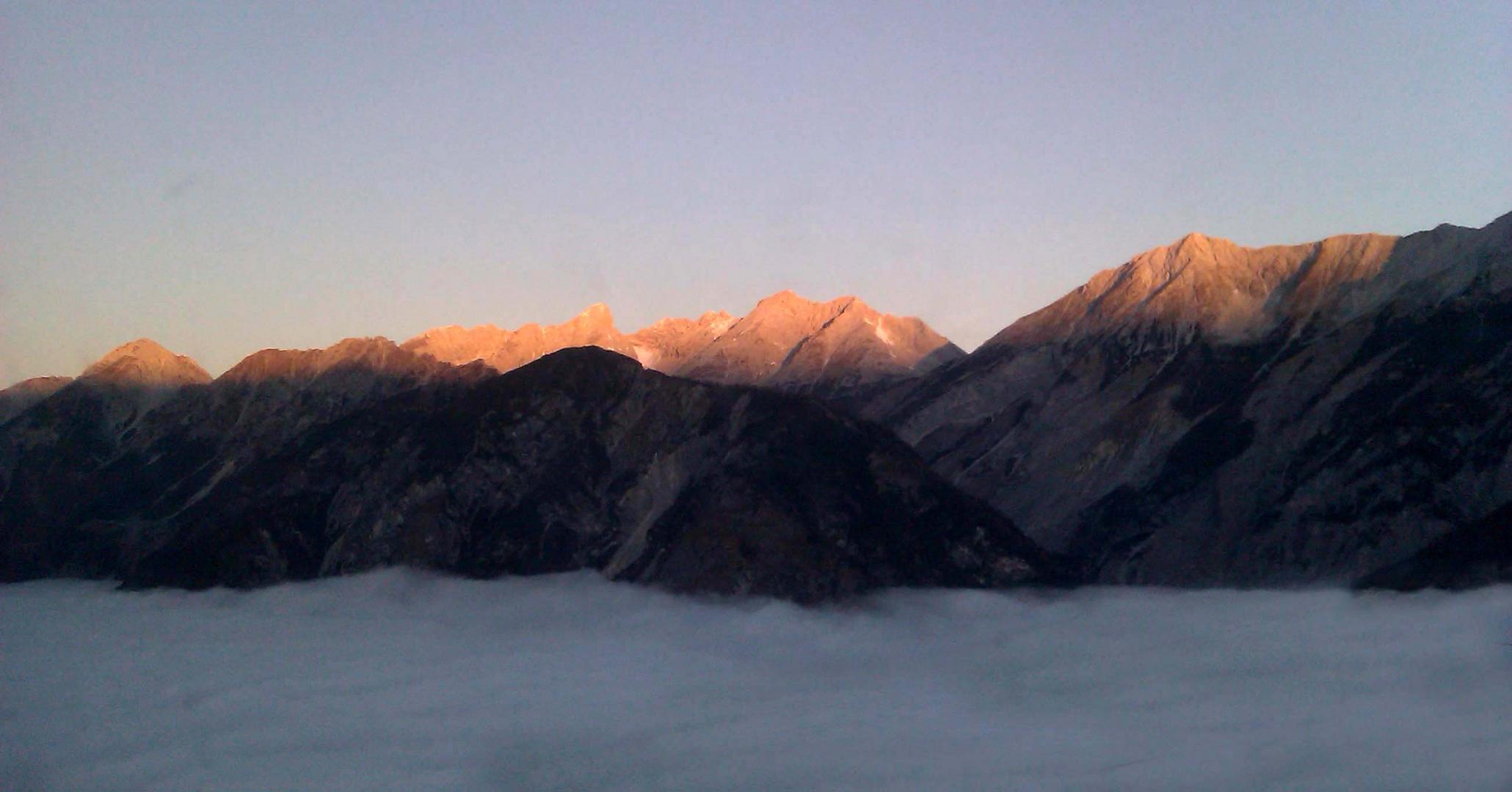 Sonnenaufgang über der Nordkette (Innsbruck)