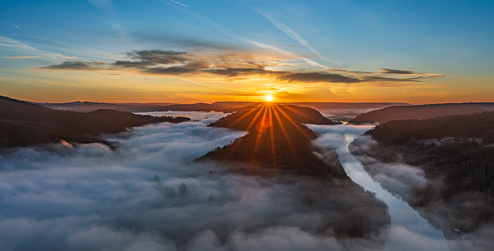 Sonnenaufgang über der Saarschleife