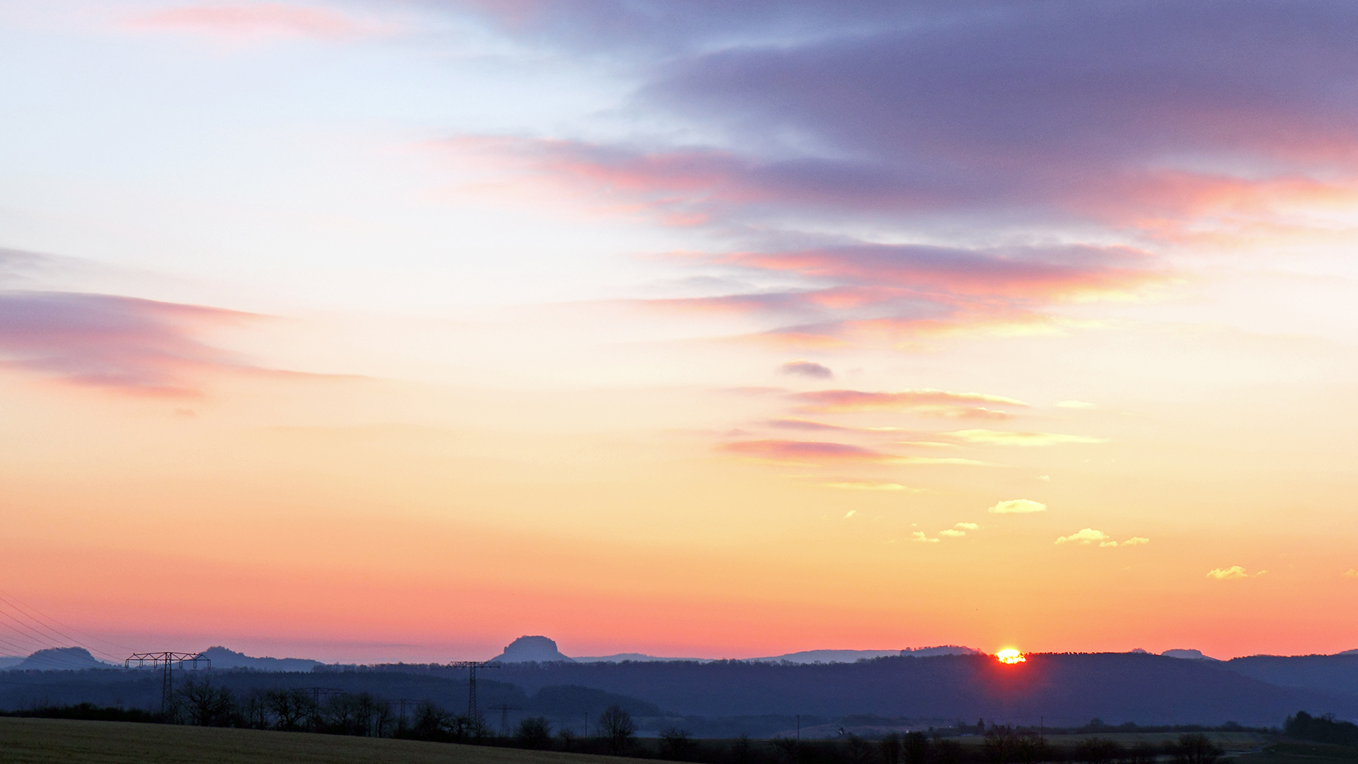 Sonnenaufgang über der Sächsischen Schweiz