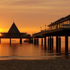 Sonnenaufgang über der Seebrücke in Heringsdorf 