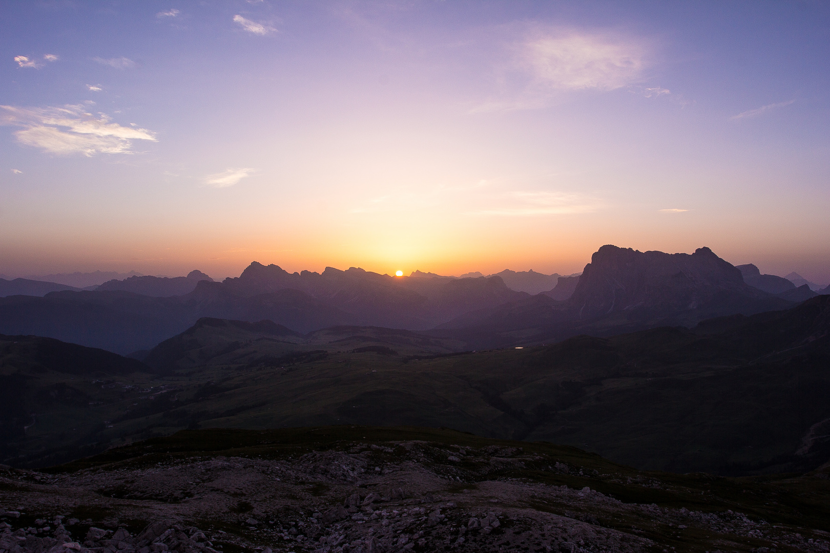 Sonnenaufgang über der Seiser Alm