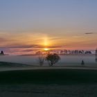 Sonnenaufgang über Golfplatz