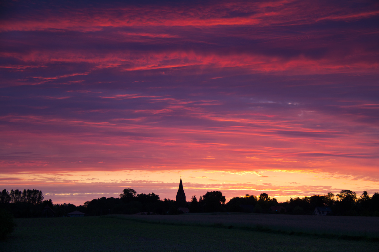 Sonnenaufgang über Hanshagen.