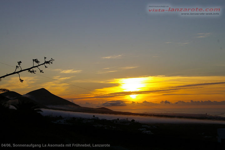Sonnenaufgang über La Asomada auf Lanzarote