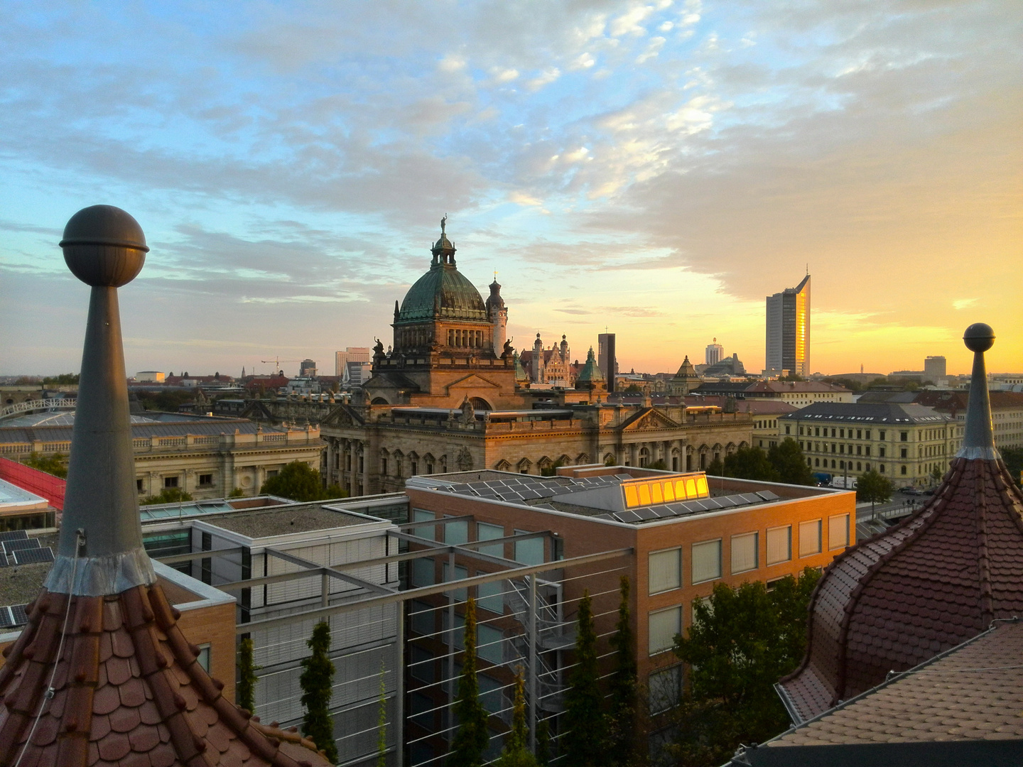 Sonnenaufgang über Leipzig