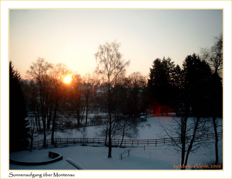 Sonnenaufgang über Montenau