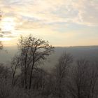 Sonnenaufgang über Rauhreif am Albertusweg