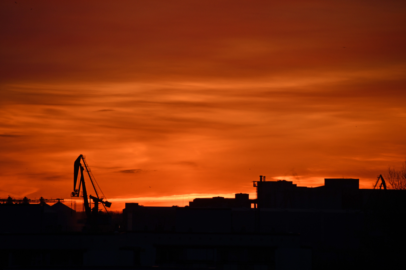 Sonnenaufgang über Rostock