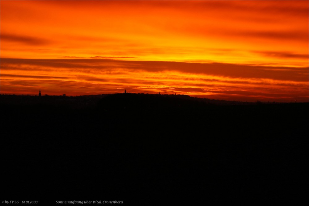 Sonnenaufgang über Wuppertal Cronenberg