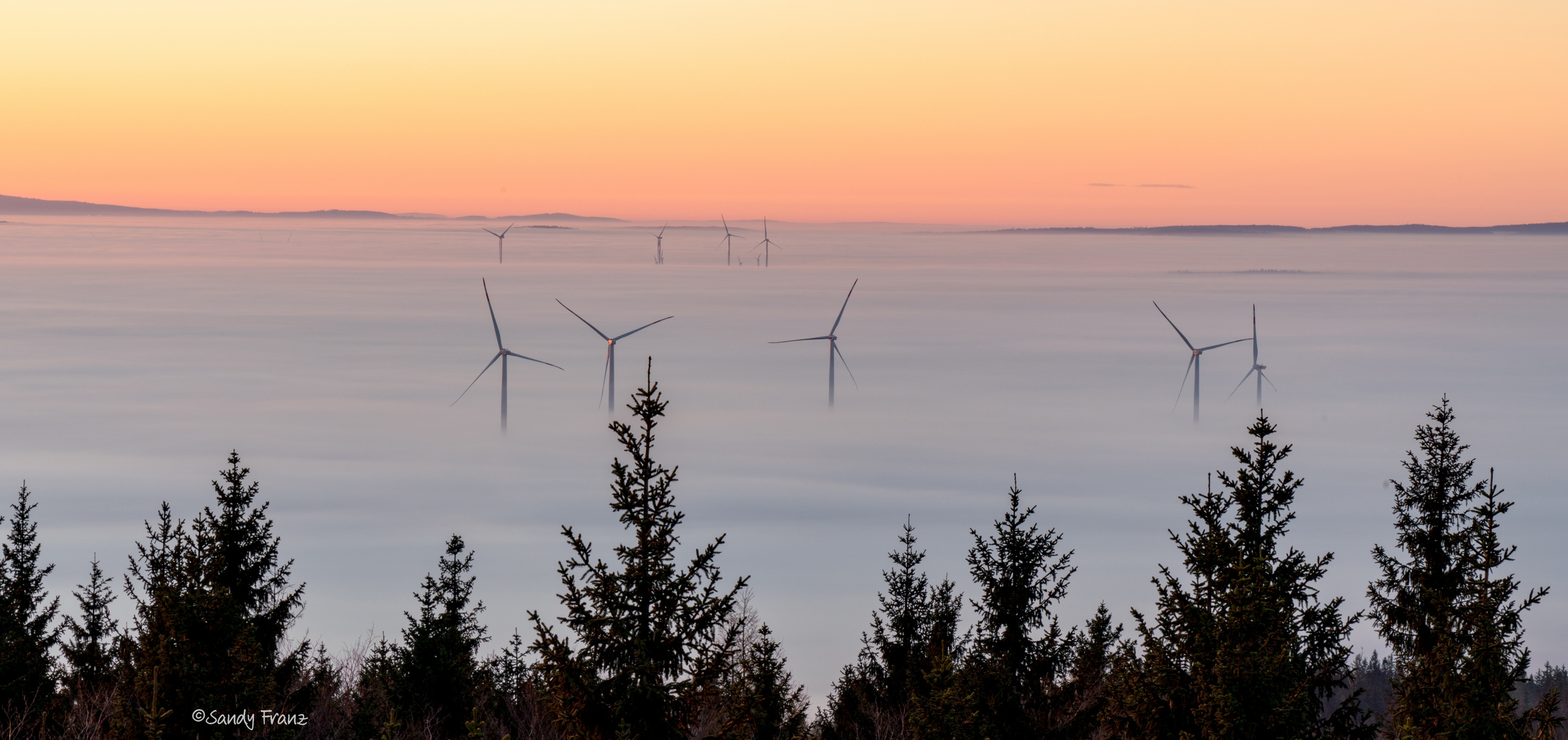 Sonnenaufgang überm Fichtelgebirge