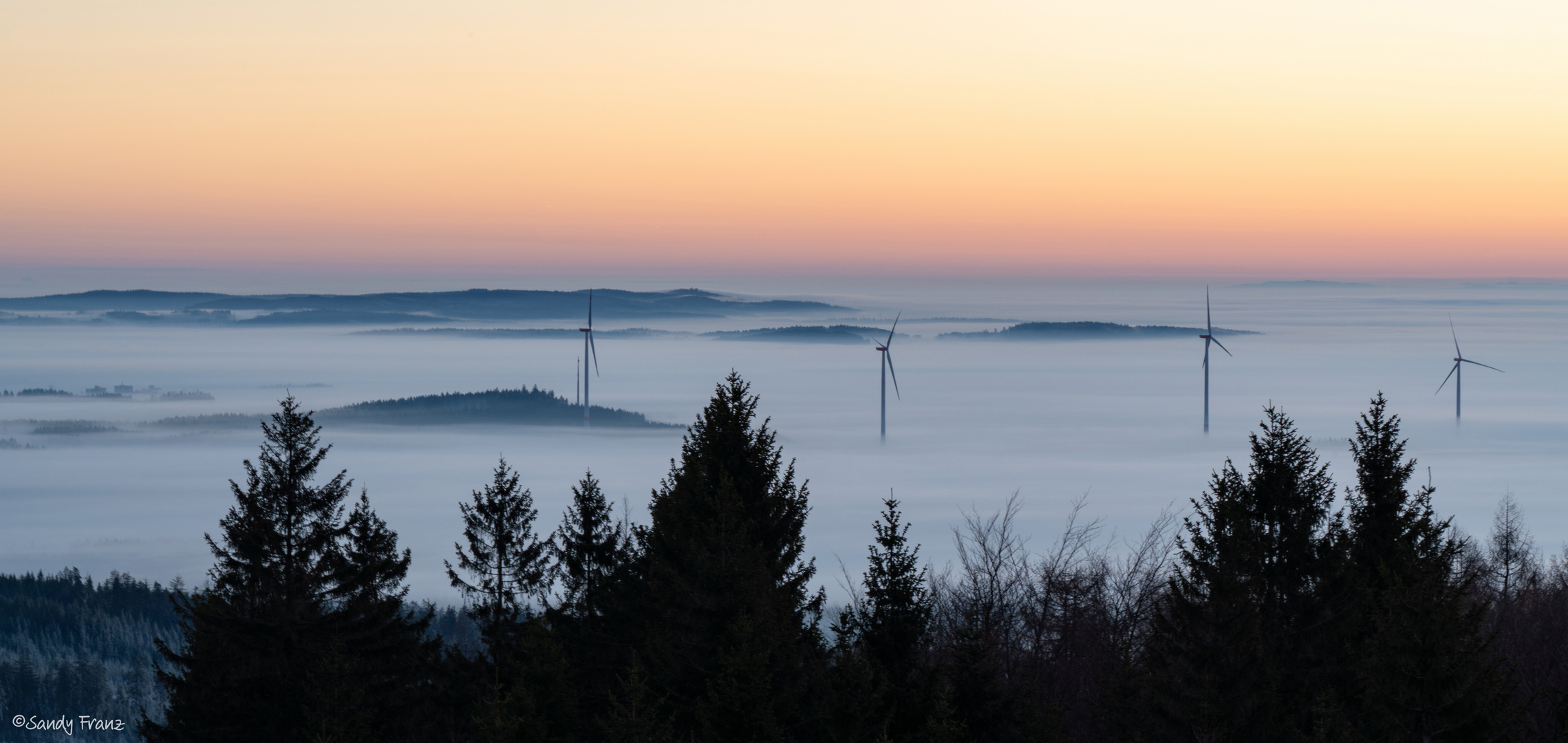 Sonnenaufgang überm Fichtelgebirge