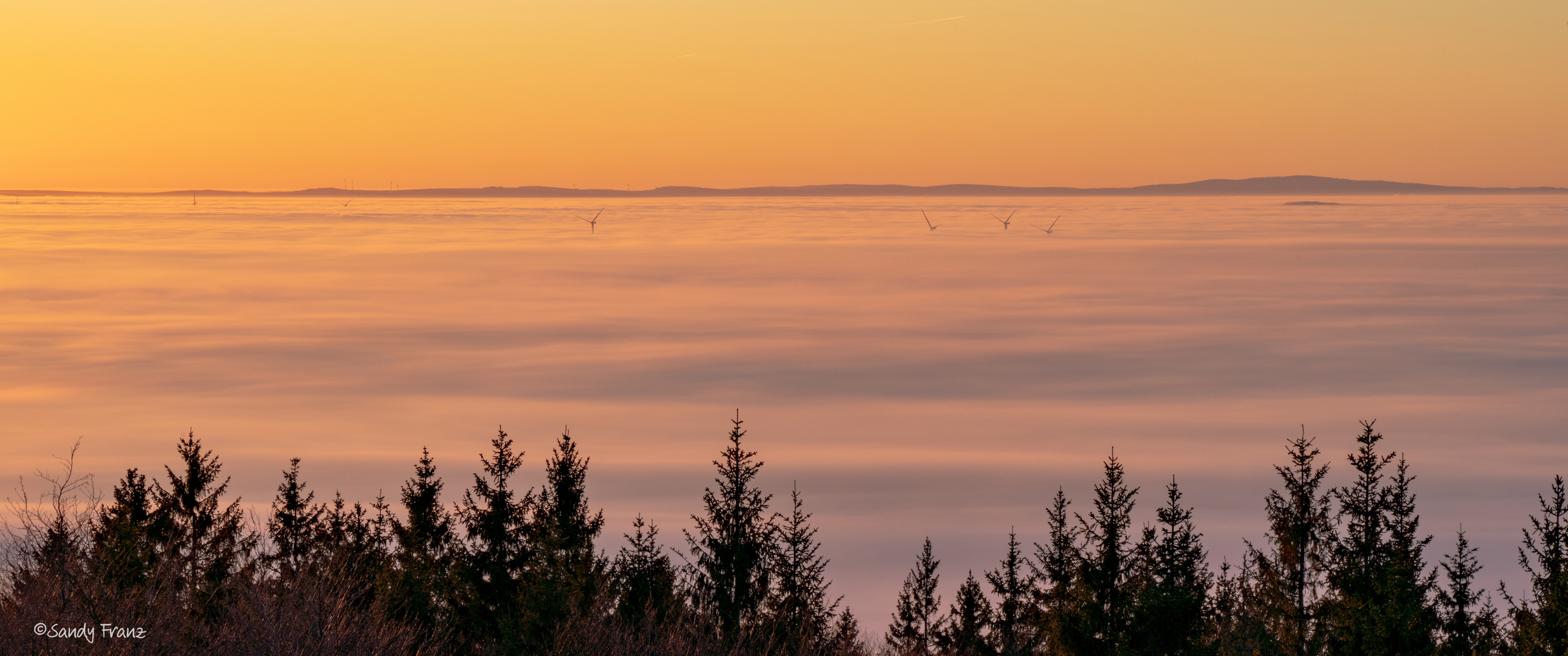 Sonnenaufgang überm Fichtelgebirge