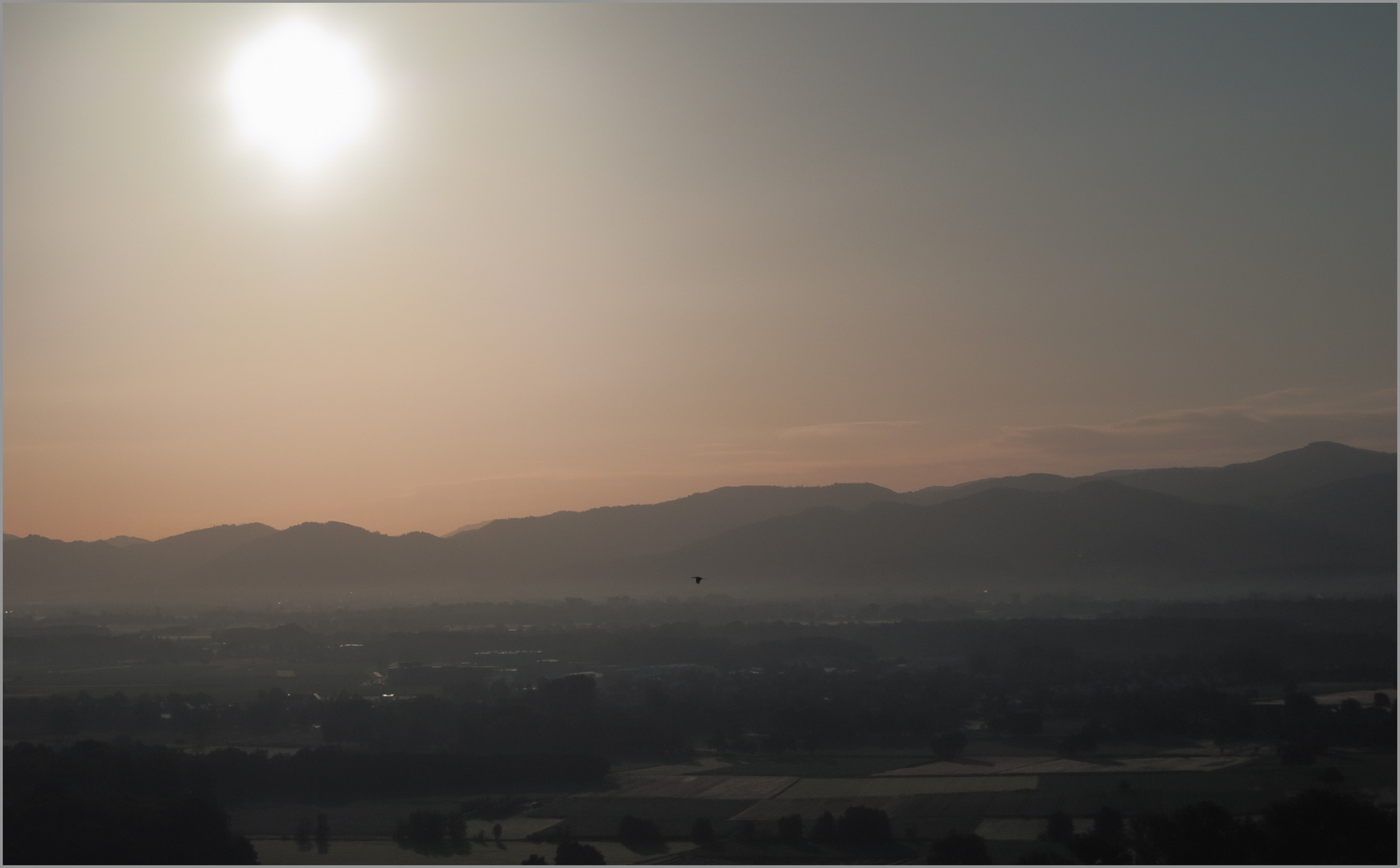 Sonnenaufgang überm Rheintal