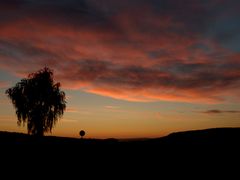 Sonnenaufgang um 05:15 Uhr ,gesehen von der Weper Richtung Northeim.