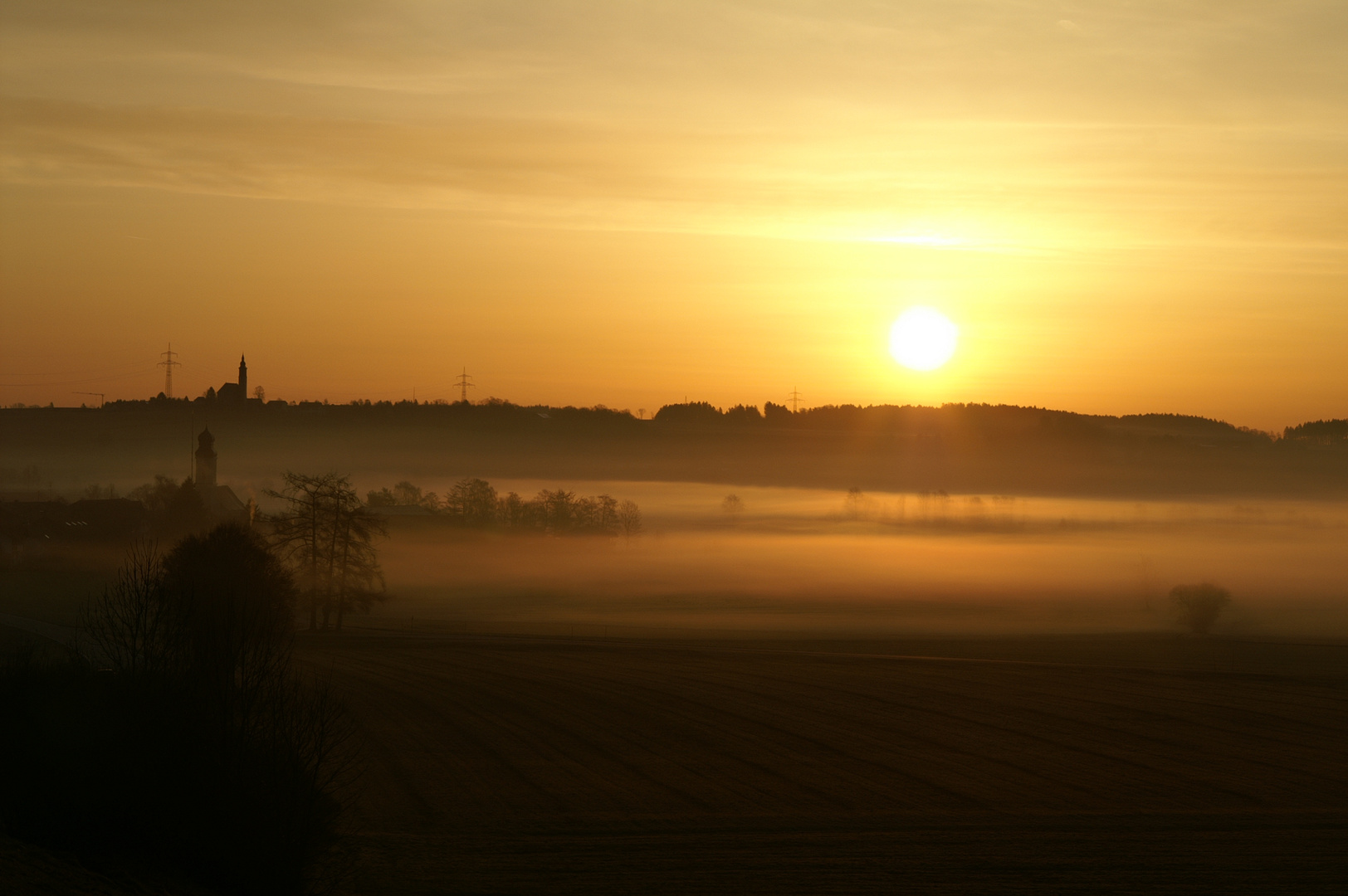 Sonnenaufgang un Bayern