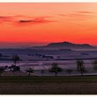 Sonnenaufgang und Blick von Marburg nach Amöneburg