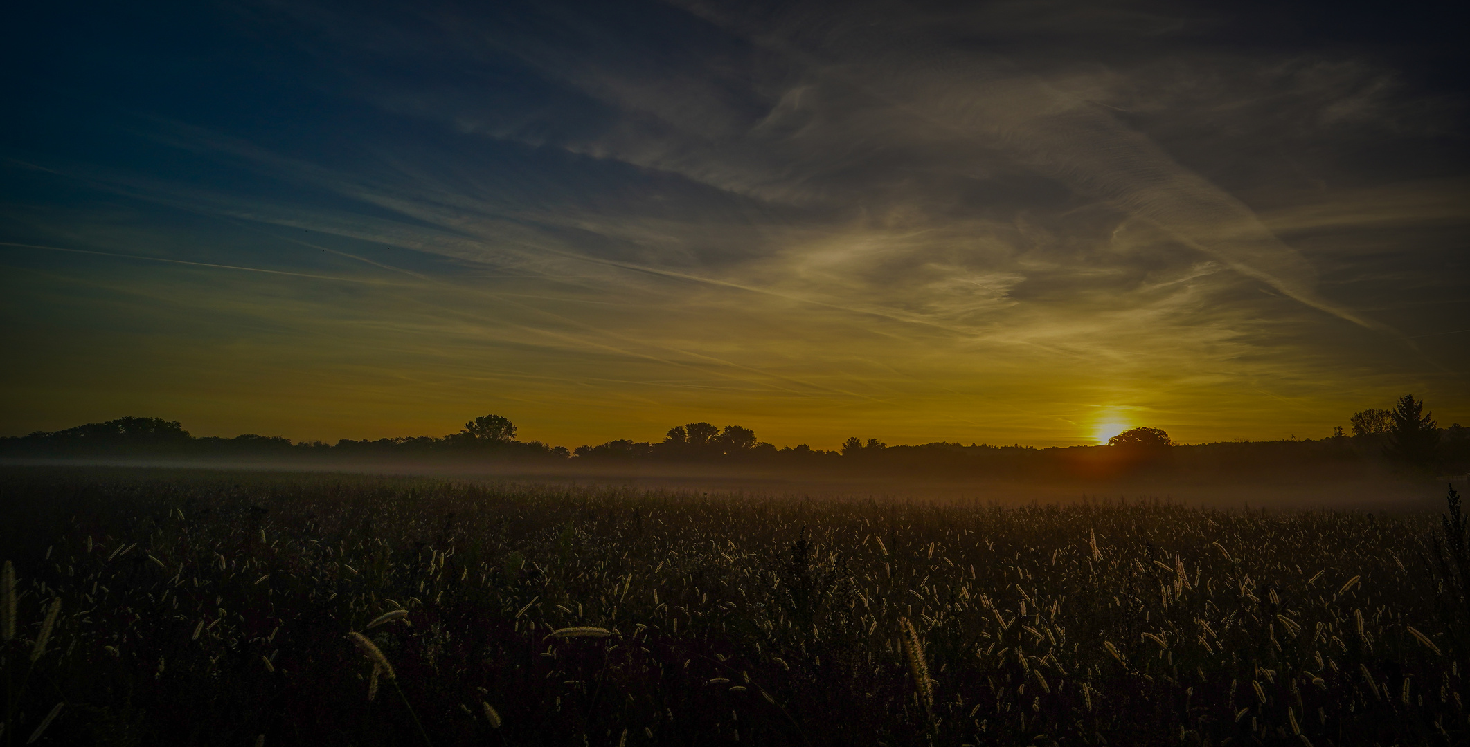 Sonnenaufgang und Bodennebel