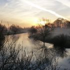 Sonnenaufgang und Morgennebel in der Hammer Lippeaue