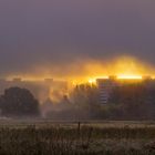 Sonnenaufgang und Nebel