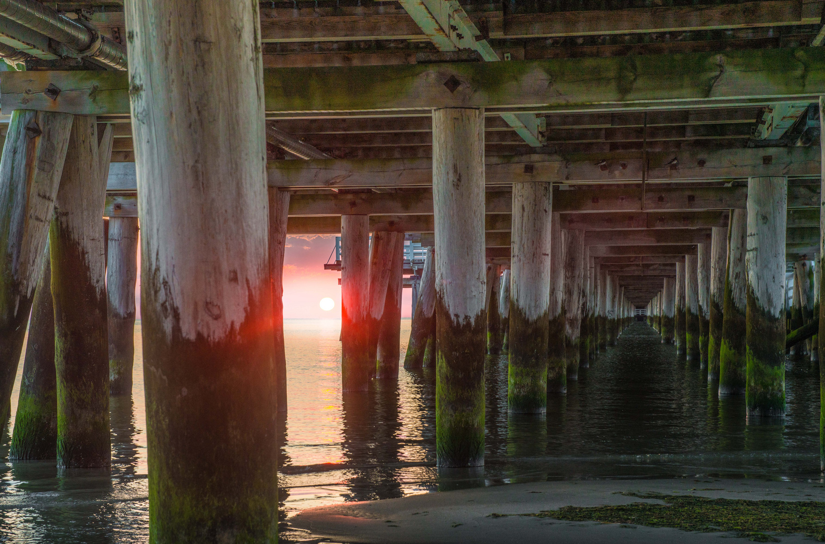 Sonnenaufgang unter dem Pier