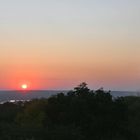 Sonnenaufgang vom Dach unserer 1.Logde in Simbabwe