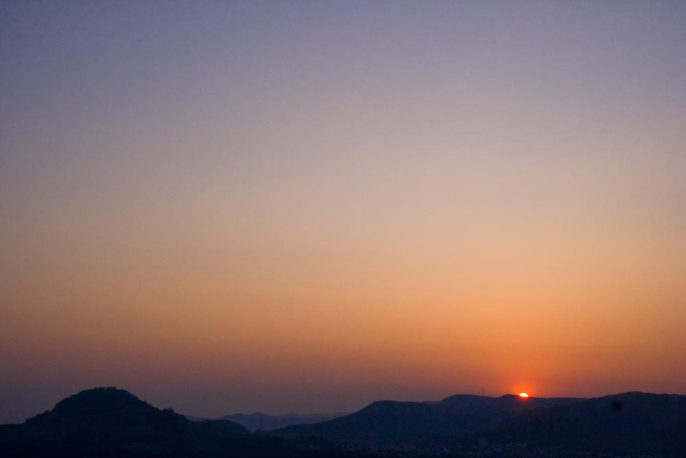 Sonnenaufgang vom Georgenberg aus gesehen