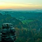 Sonnenaufgang von der großen Gans (Elbsandsteingebirge)