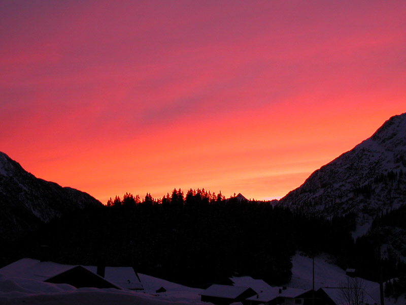 Sonnenaufgang Warth am Arlberg