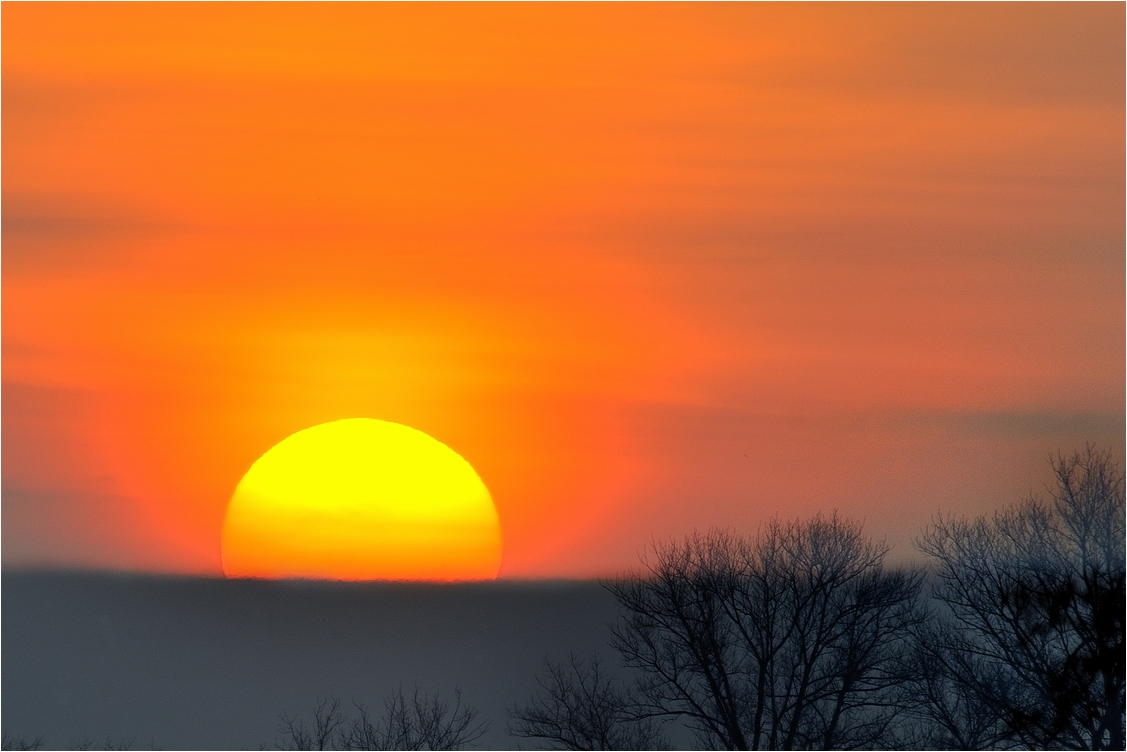 Sonnenaufgang zum ersten warmen Tag des Jahres