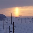 Sonnenaufgang zum Wintereinbruch heute morgen