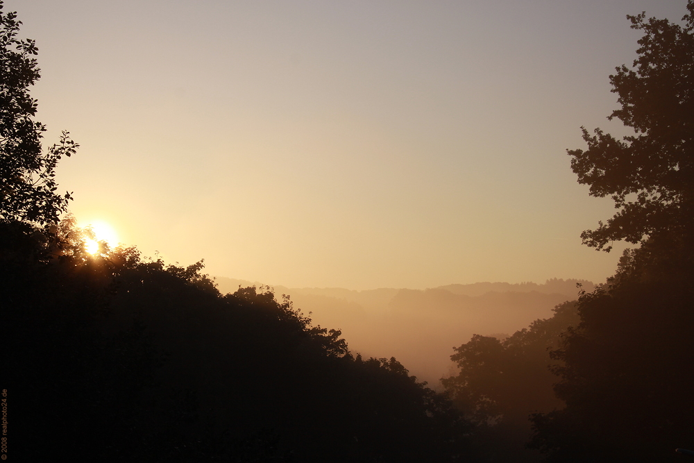 Sonnenaufgangsnebel