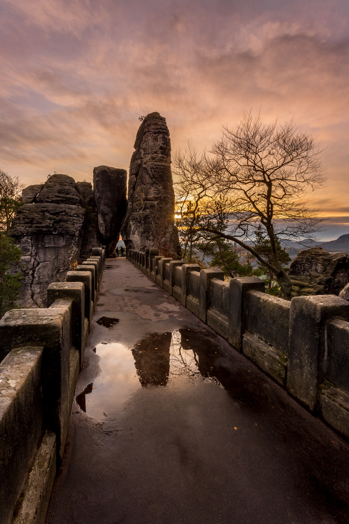 Sonnenaufgangsstimmung auf der Bastei